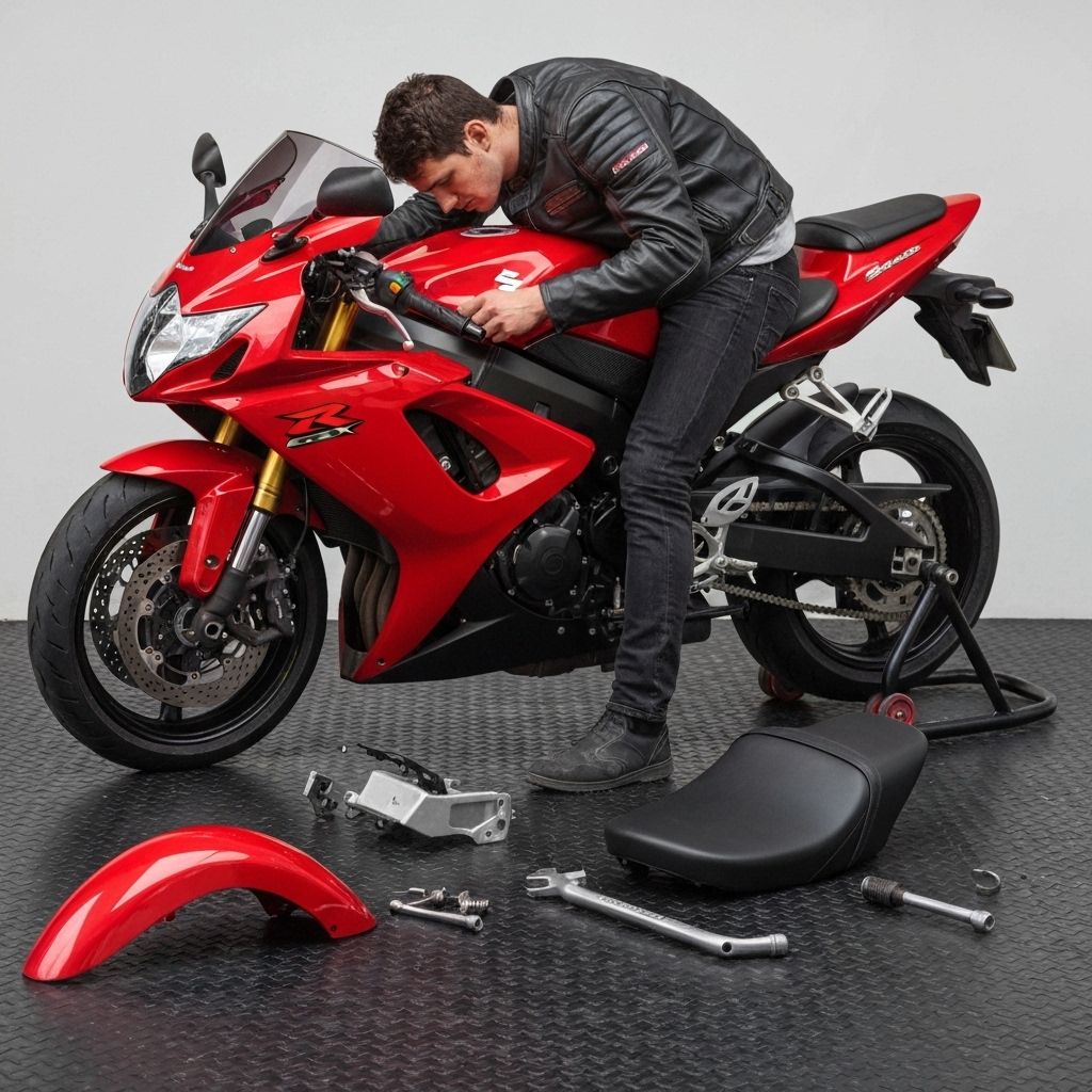 Motociclista con repuestos MotoRepuestos