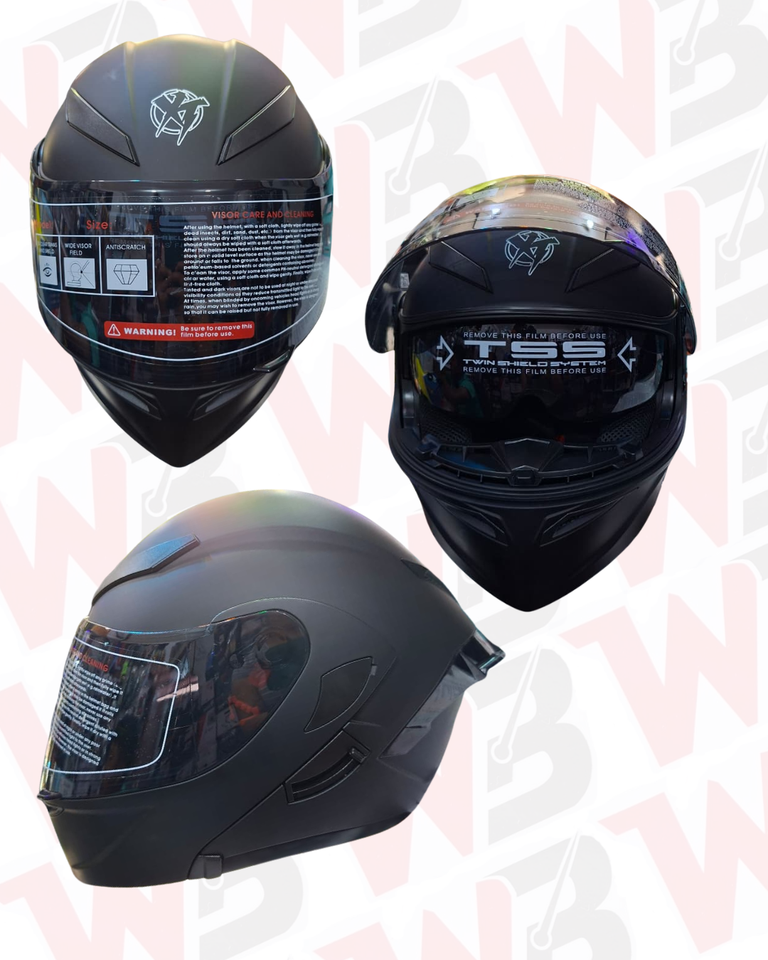 CASCO XTREME INTEGRAL (DOBLE VISOR)  NEGRO MATE  "M"